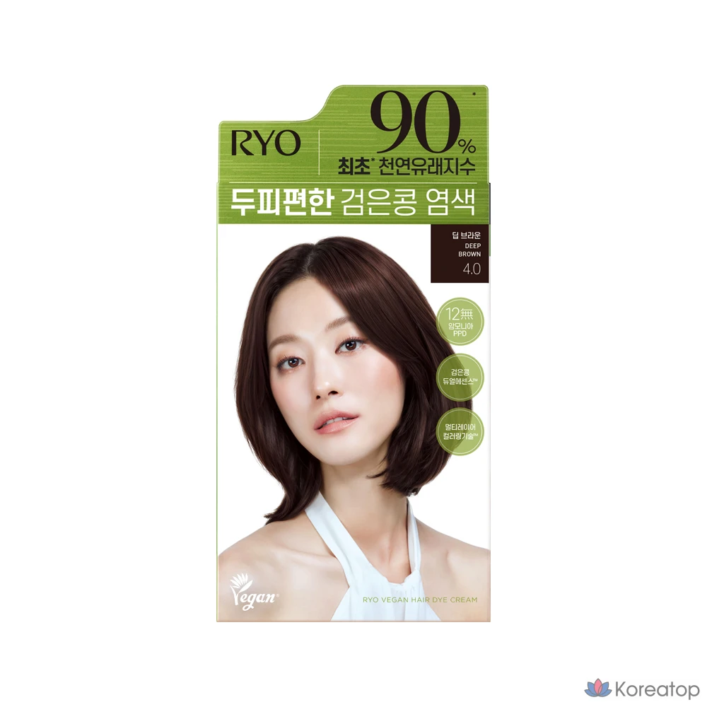 Краска для волос Ryo Scalp Care Black Bean, оттенок 4.0 Deep Brown, 120 г, 1 шт., фото 4