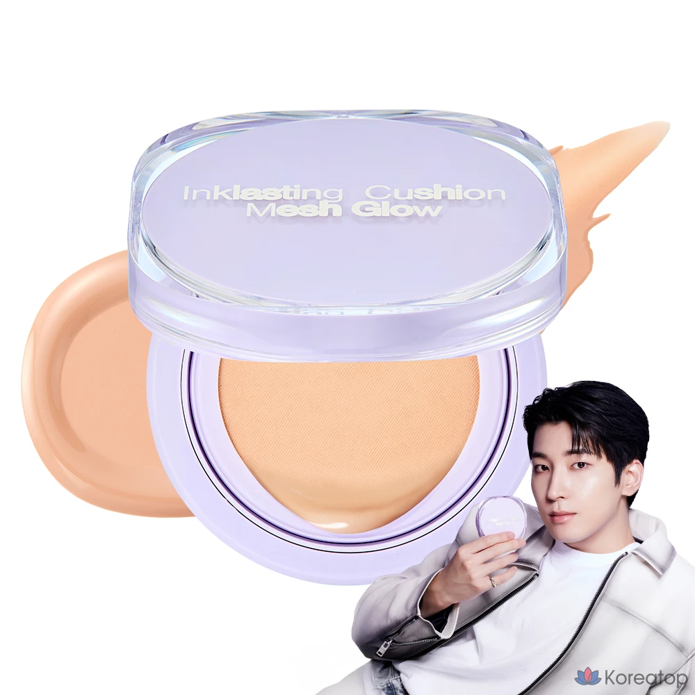 Кушон The Face Shop Mesh Glow Ink Lasting Cushion, оттенок V203 Natural Beige, 12 г, 1 шт.