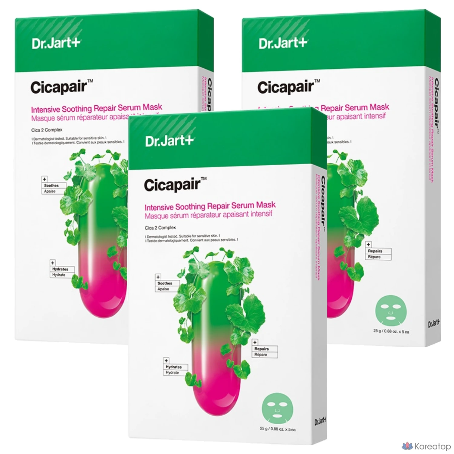 Тканевая маска для лица Dr. Jart+ Cicapair Intensive Soothing Repair Serum Mask, 25 г, 15 шт.