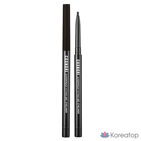 Подводка для глаз Cosnori Super Proof Fitting Gel Eyeliner Pencil, оттенок 01 Vivid Black, 0.13 г, 1 шт.