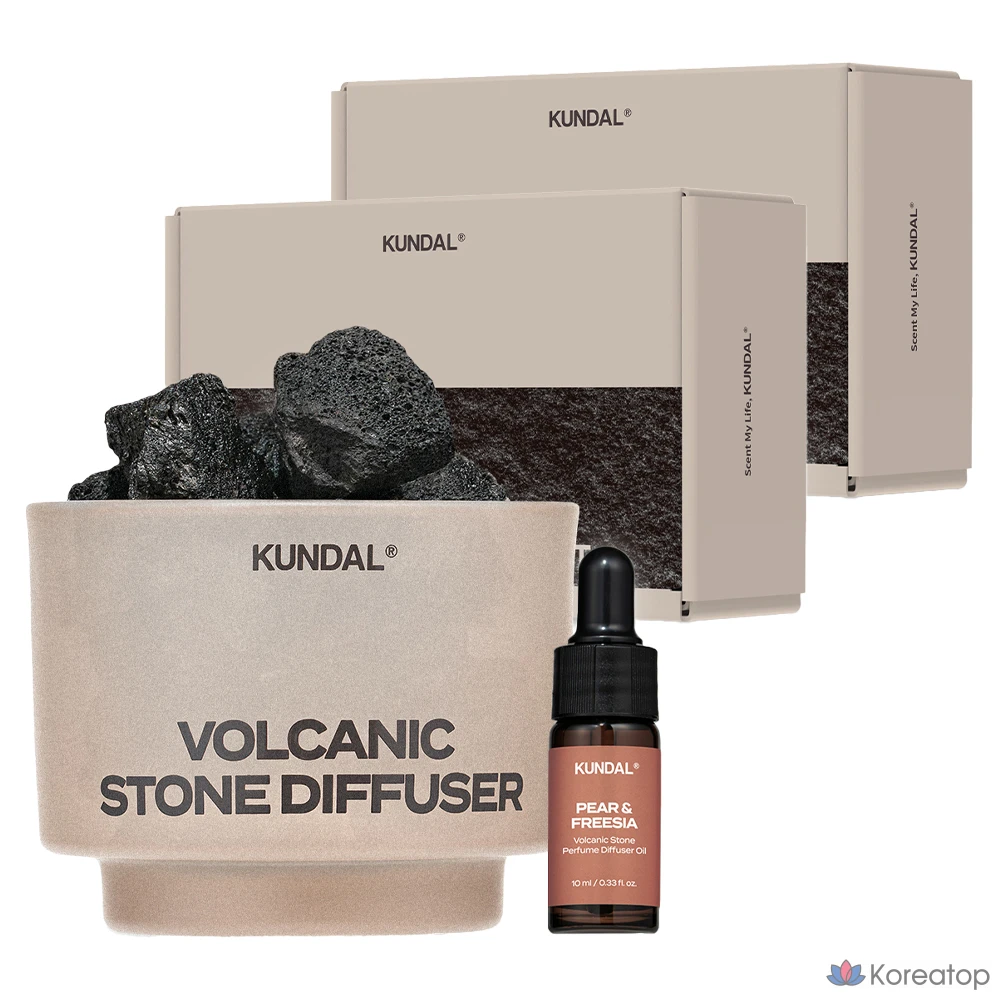 Диффузор для дома Kundal Volcanic Stone Perfume Diffuser Set, Pear & Freesia, 10 мл, 2 шт.