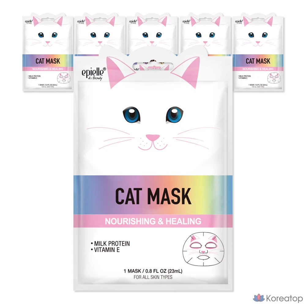 Тканевая маска для лица Epielle Character Mask Cat, 6 шт.