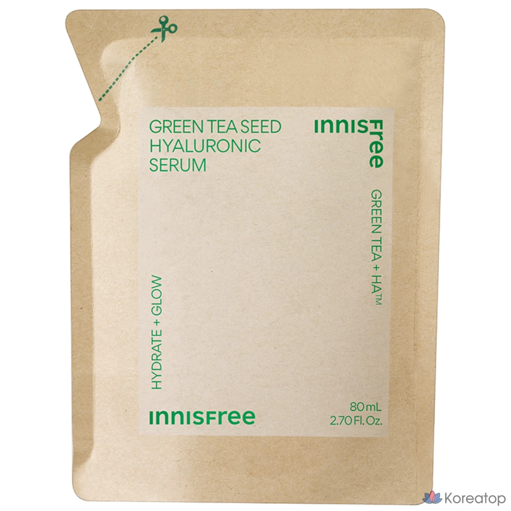 Сыворотка Innisfree Green Tea Seed Hyaluronic Acid Serum Refill, 80 мл, 1 шт.