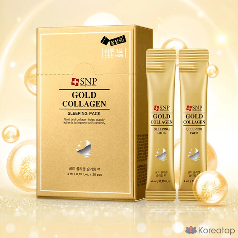 Спальная маска SNP Gold Collagen Sleeping Pack Stick, 80 мл, 1 шт.