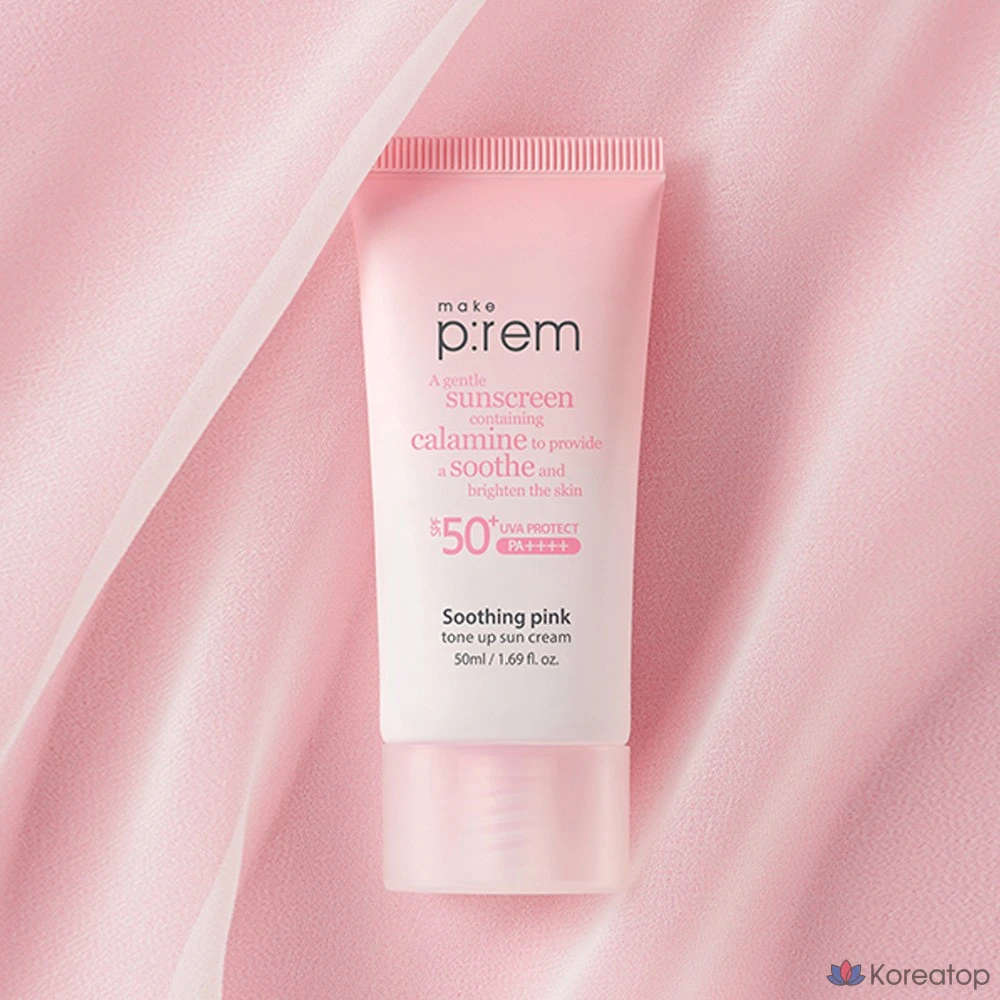 Солнцезащитный крем MAKE P:REM Soothing Pink Tone-Up Sun Cream, 60 мл, 1 шт.