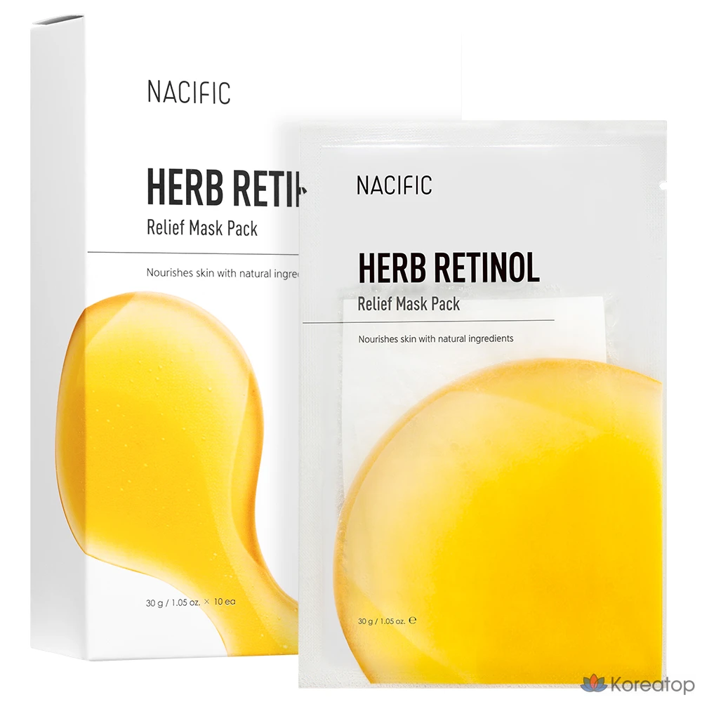Тканевая маска для лица NACIFIC Herb Retinol Relief Mask, 30 г, 10 шт.