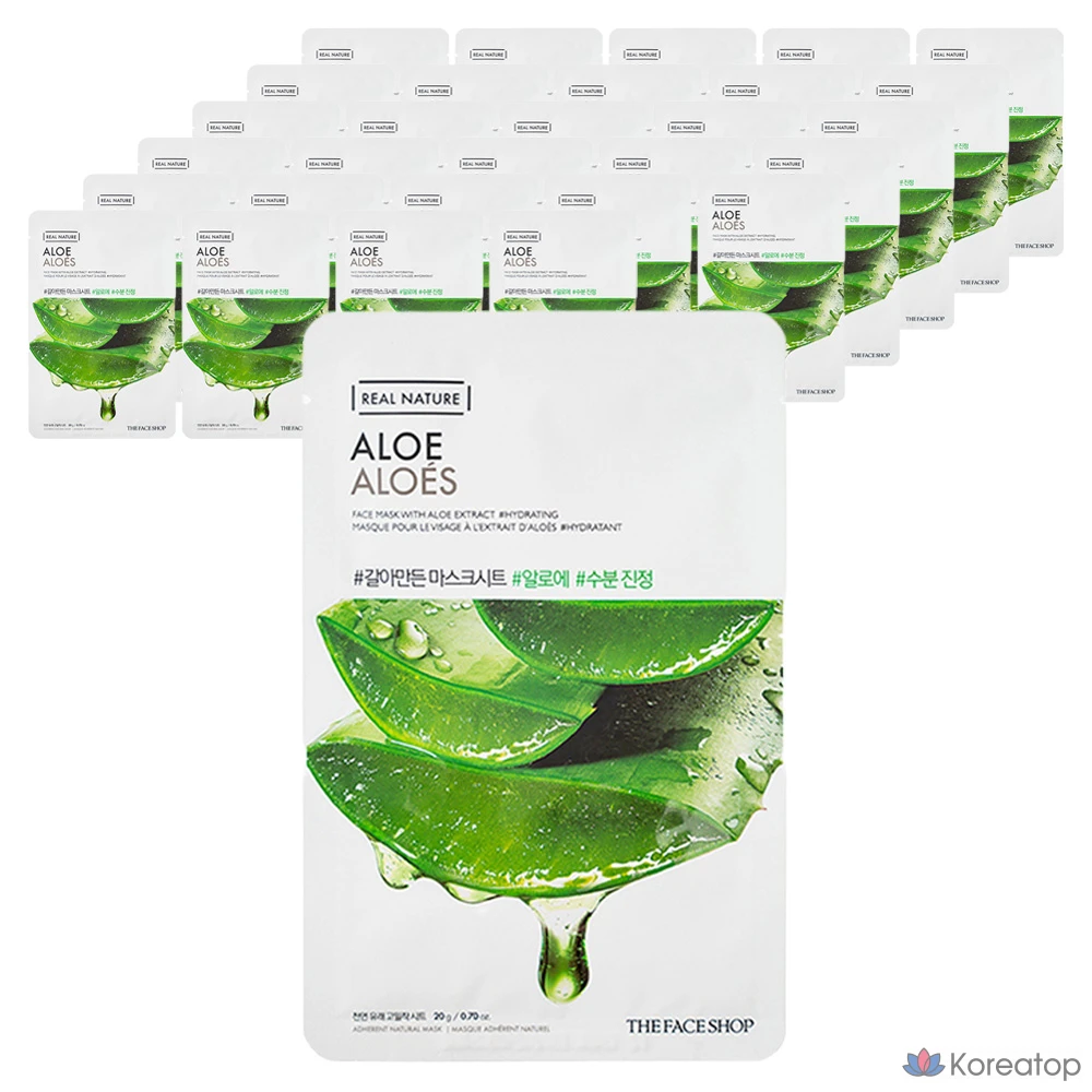 Тканевая маска для лица The Face Shop Real Nature Aloe Mask Sheet, 60 шт.