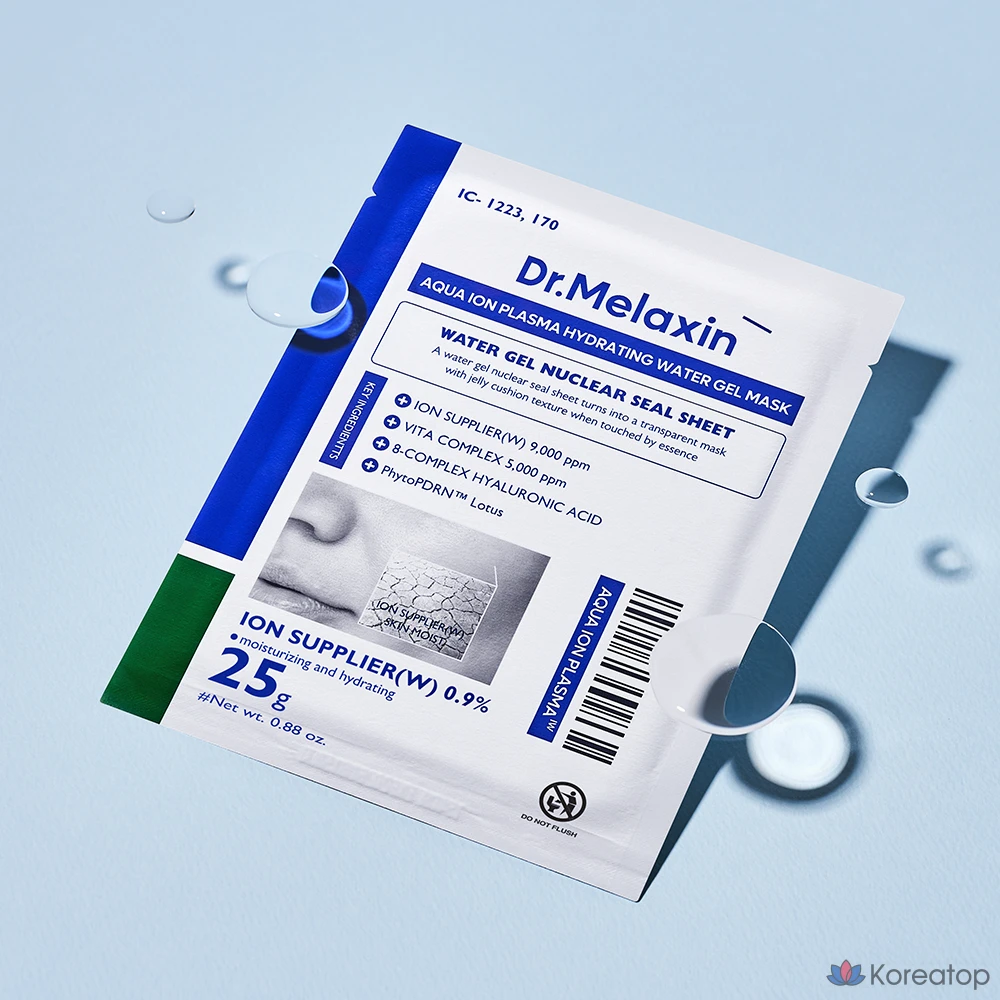 Тканевая маска для лица Dr. Melaxin Aqua Ion Plasma Water Gel Moisture Mask, 1 шт., фото 5