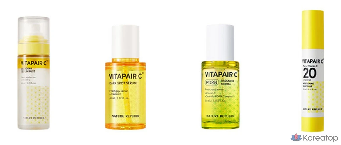 Набор для ухода Nature Republic Vita Pair C Serum Special Set (Serum + Toner + Foam Cleanser + Cotton Pads), 1 шт.