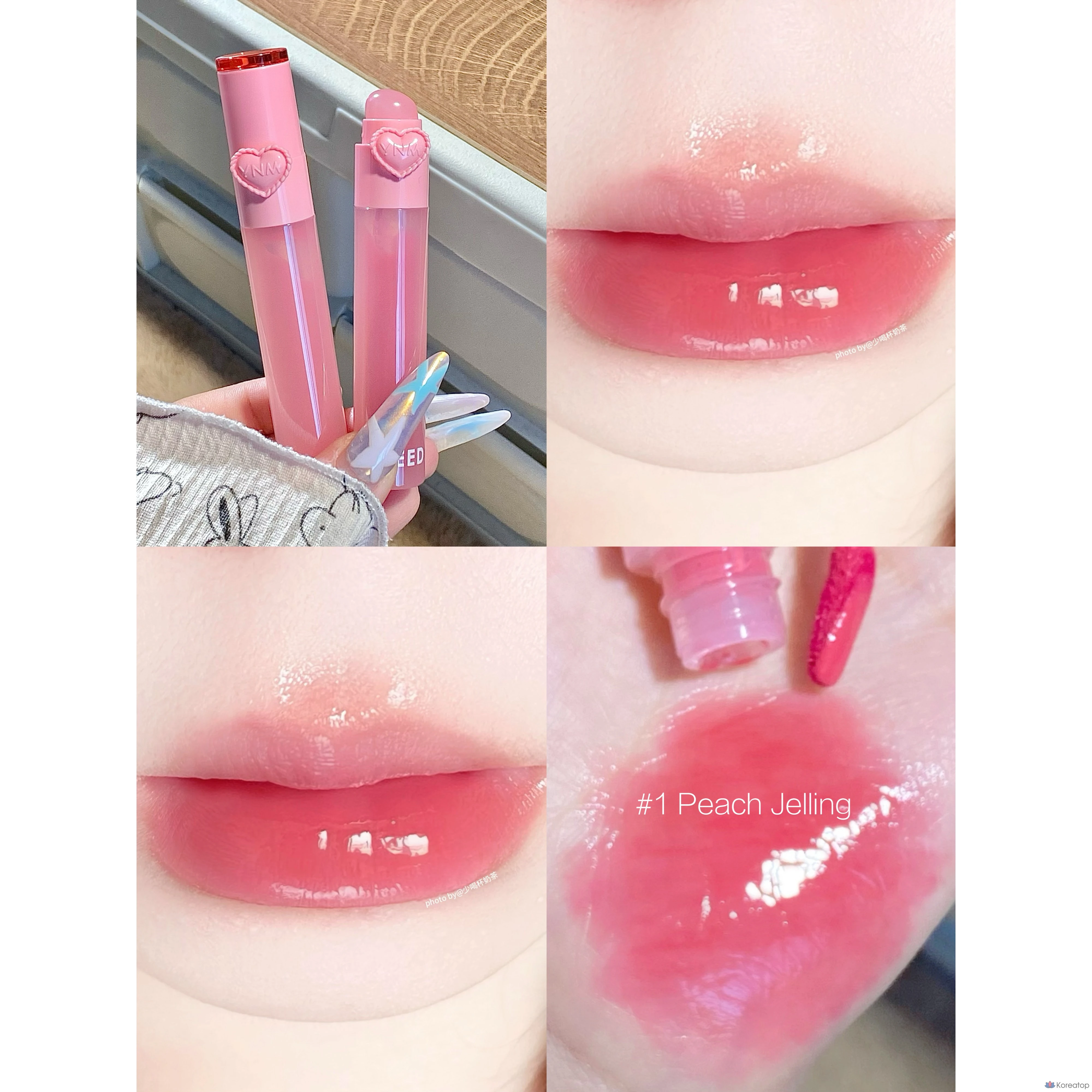 Тинт для губ YNM Heart Jelly Tint, оттенок 01 Peach Jelly, 2.6 г, 1 шт.