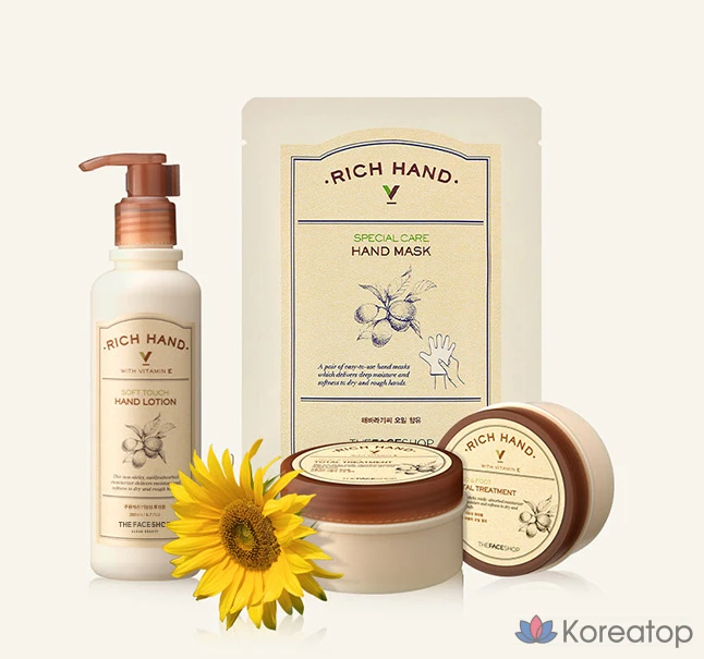 Крем для рук The Face Shop Rich Hand V Soft Touch Hand Lotion, 200 мл, 1 шт.