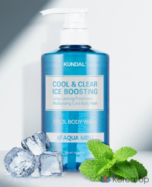 Гель для душа Kundal Cool &amp; Clear Ice Boosting Cool Body Wash Aqua Mint, 1.058 л, 1 шт.