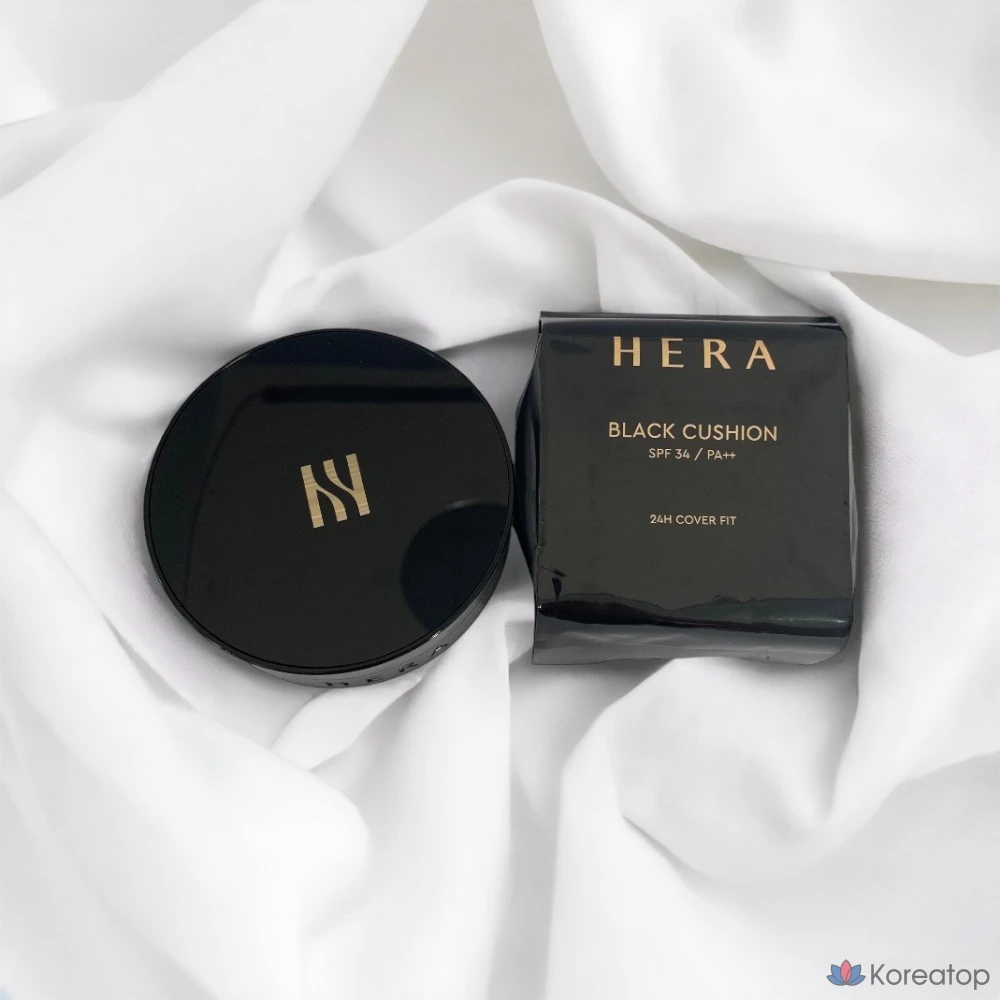 Кушон Hera Black Cushion Foundation SPF34 PA++, оттенок 23N1, 15 г + 15 г, 1 шт.