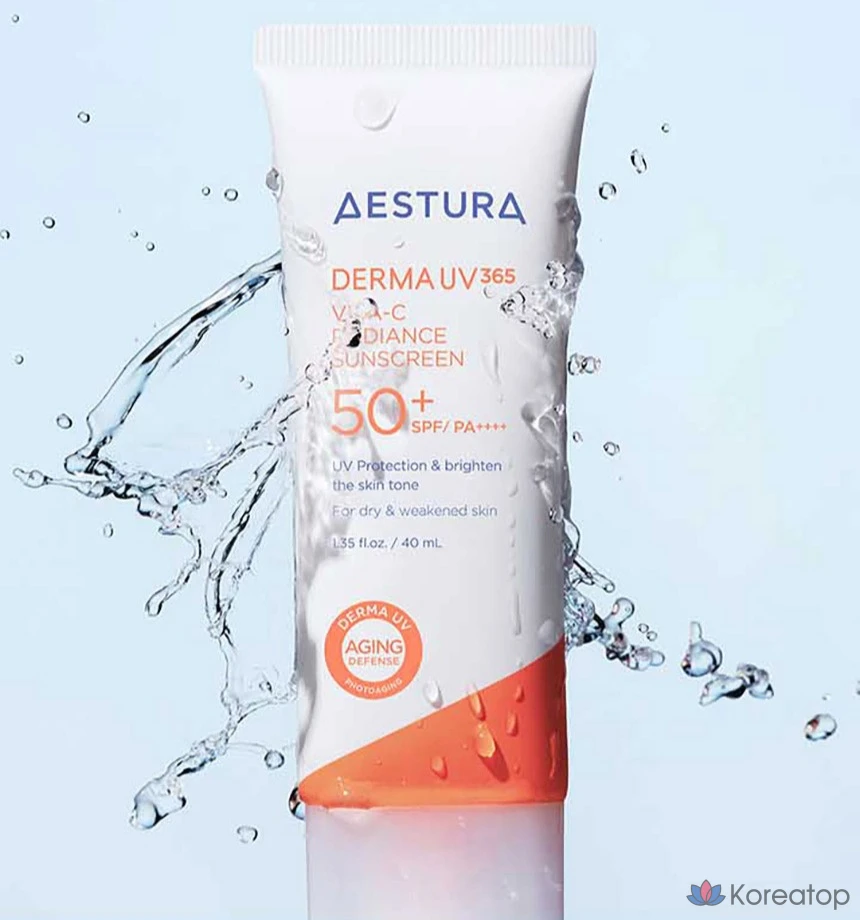 Солнцезащитный крем AESTURA DermaUV365 Vita C Glow Moisture Sun Cream SPF50+ PA++++, 40 мл, 1 шт.