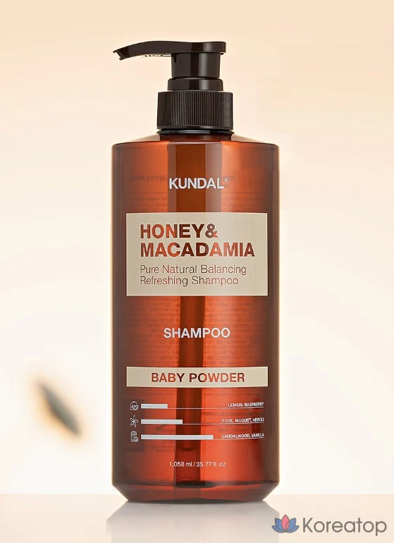 Шампунь Kundal Honey & Macadamia Nature Shampoo Baby Powder Scent, 1.058 л, 1 шт., фото 2