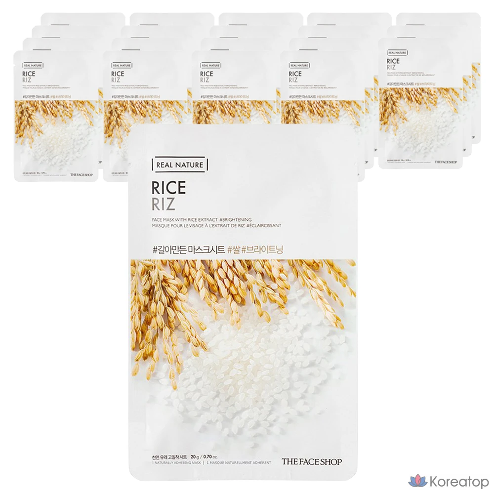 Тканевая маска для лица The Face Shop Rice Real Mask Sheet, 20 шт.