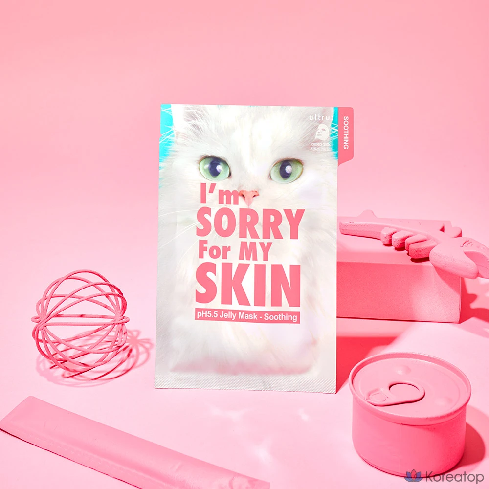 Тканевая маска для лица I'm Sorry for My Skin pH5.5 Soothing Jelly Mask Cat, 33 мл, 10 шт., фото 3