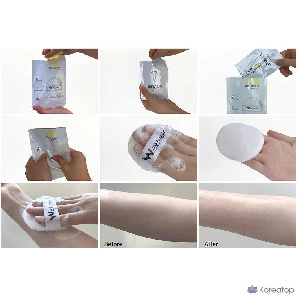 Пилинг-пэды Wish Formula C200 Bubble Peeling Pad, 4 шт.