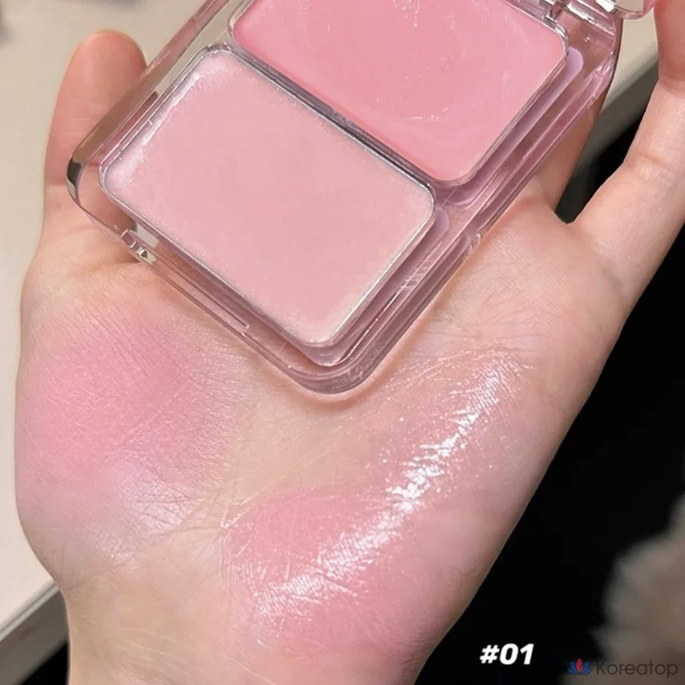 Румяна NAMING Glass Skin Two Tone Blush, оттенок Peach Pink, 1 шт.