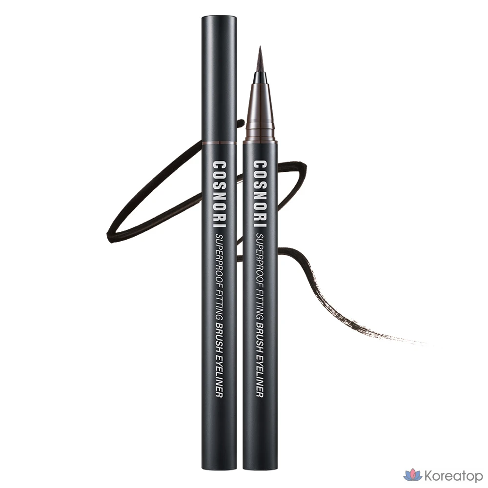 Айлайнер-кисть Cosnori Superproof Fitting Brush Eyeliner, оттенок 02 Black Brown, 0.6 г, 1 шт.