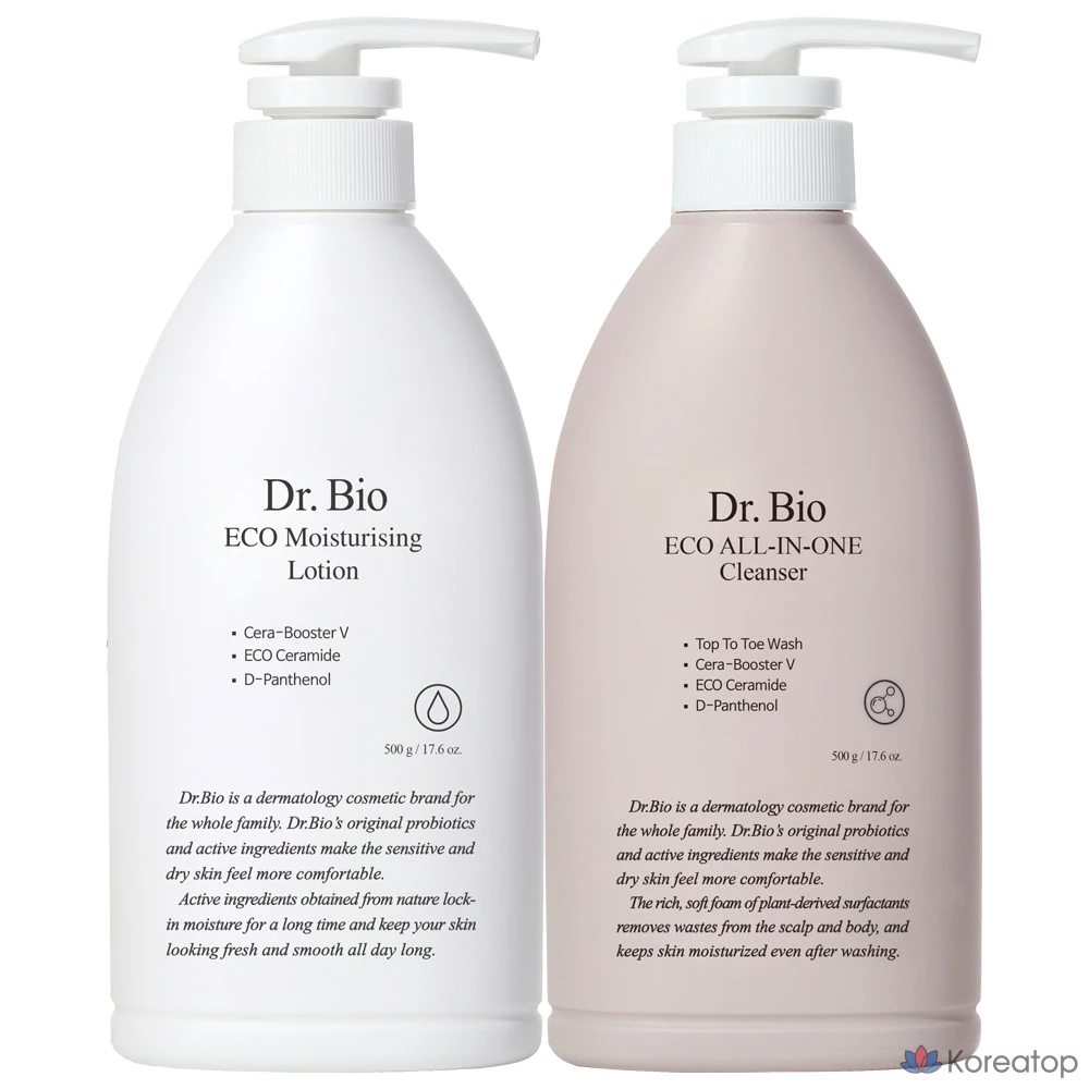 Набор для ухода Dr. Bio Eco Face & Body Lotion + All-in-one Cleanser 2-piece Set, 1 кг, 1 шт.
