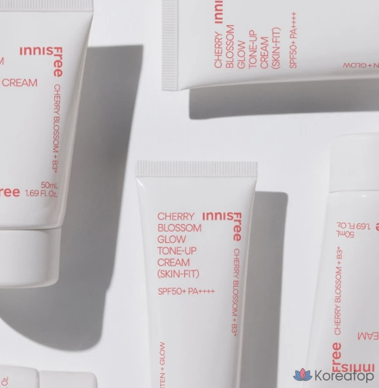 Тонер Innisfree New Cherry Blossom Glow Skin Fit Tone Up Cream SPF50+ PA++++, оттенок Pink, 50 мл, 1 шт.