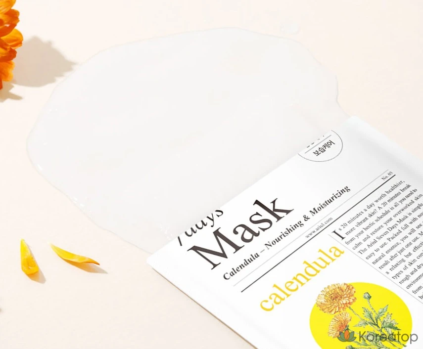 Тканевая маска для лица Ariul 7 Days Calendula P Mask, 230 мл, 10 шт., фото 2