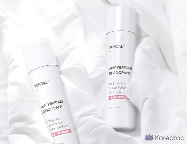 Дезодорант-спрей Kundal Airy Perfume Deodorant Spray, аромат Baby Powder, 150 мл, 1 шт.