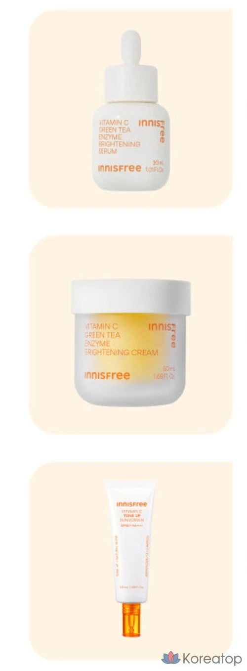 Сыворотка Innisfree Vitamin C Green Tea Enzyme Spot Toning Serum + Pads 2p Set, 45 мл, 1 шт.