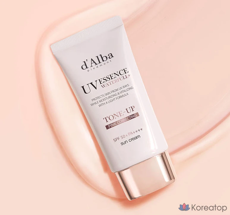 Солнцезащитный крем d'Alba Waterfull Tone-Up Sun Cream SPF50+ PA++++ + Веганский гель-очищающее средство Balancing Vegan Gel Cleanser, 50 мл + 15 мл, 1 шт.