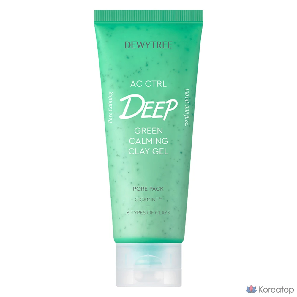 Глиняная маска для лица Dewytree AC Control Deep Green Calming Clay Gel Pore Pack, 100 мл, 1 шт.