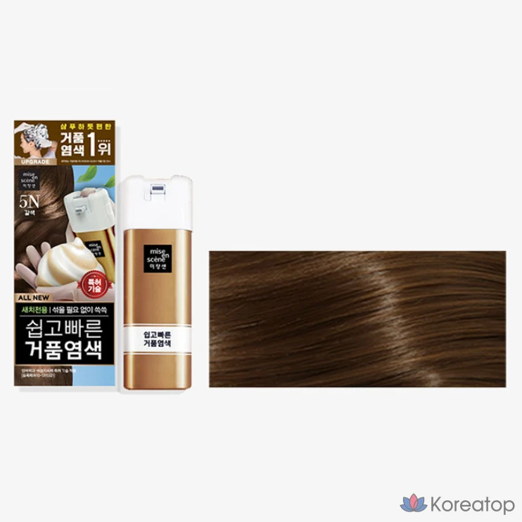 Краска для волос Mise en Scene All New Easy & Quick Foam, оттенок 5N Brown, 1 шт.