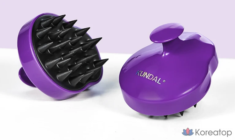 Массажная щетка для кожи головы Kundal Scalp Massage Shampoo Brush, фиолетовая, 1 шт.