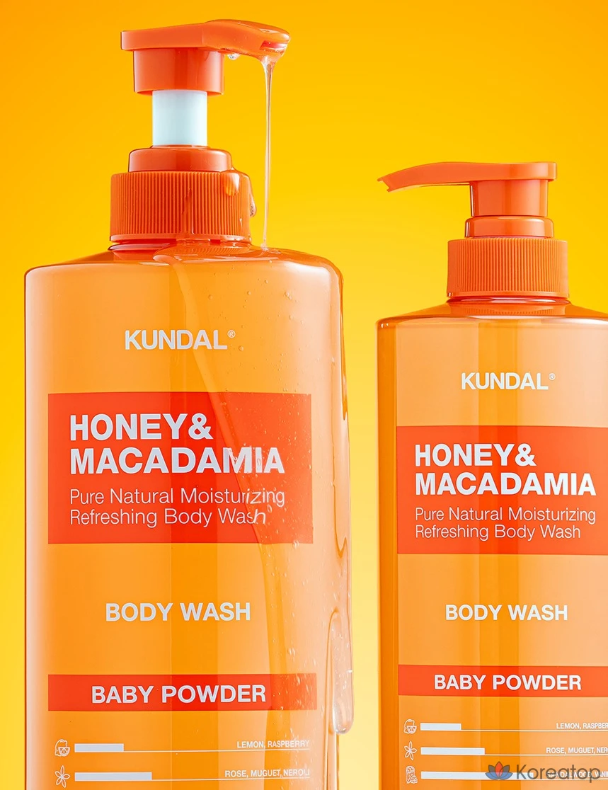 Гель для душа Kundal Honey & Macadamia Pure Body Wash, аромат Baby Powder, 500 мл, 1 шт., фото 6
