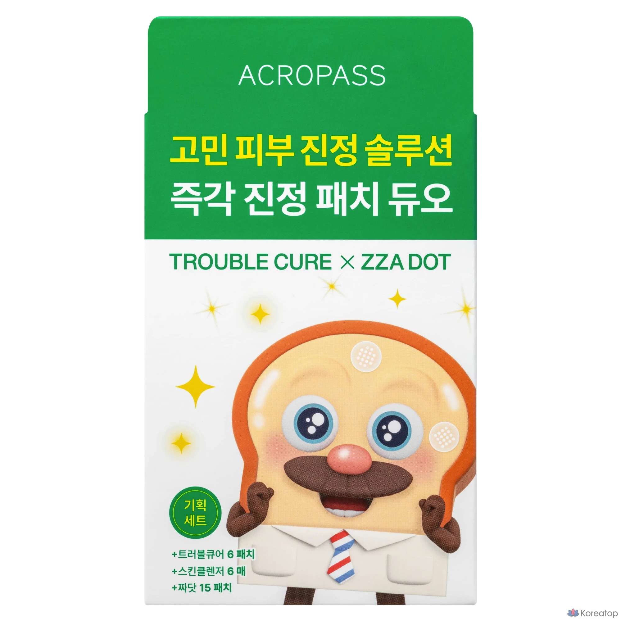 Патчи AcroPass Bread Barbershop Trouble Cure Microcone Patch x Jjanat Soothing Patch Duo, 1 шт.
