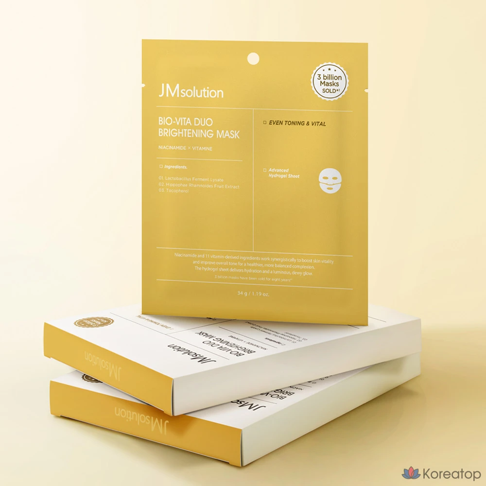 Тканевая маска для лица JM Solution Bio Vita Duo Brightening Hydrogel Mask, 4 шт., 10 шт., фото 3