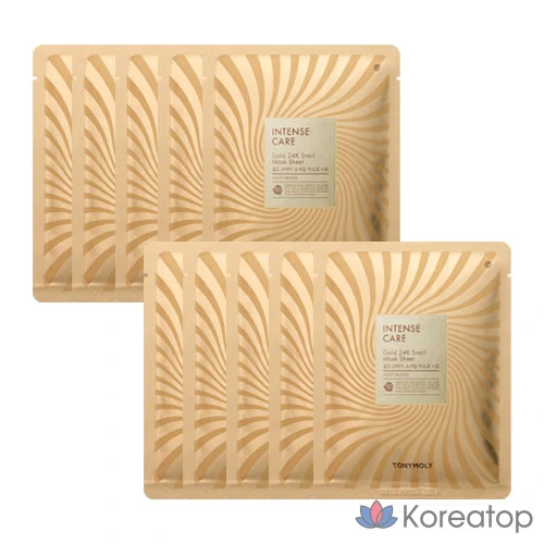 Тканевая маска для лица Tony Moly Intense Care Gold 24K Snail Mask Sheet, 10 шт.