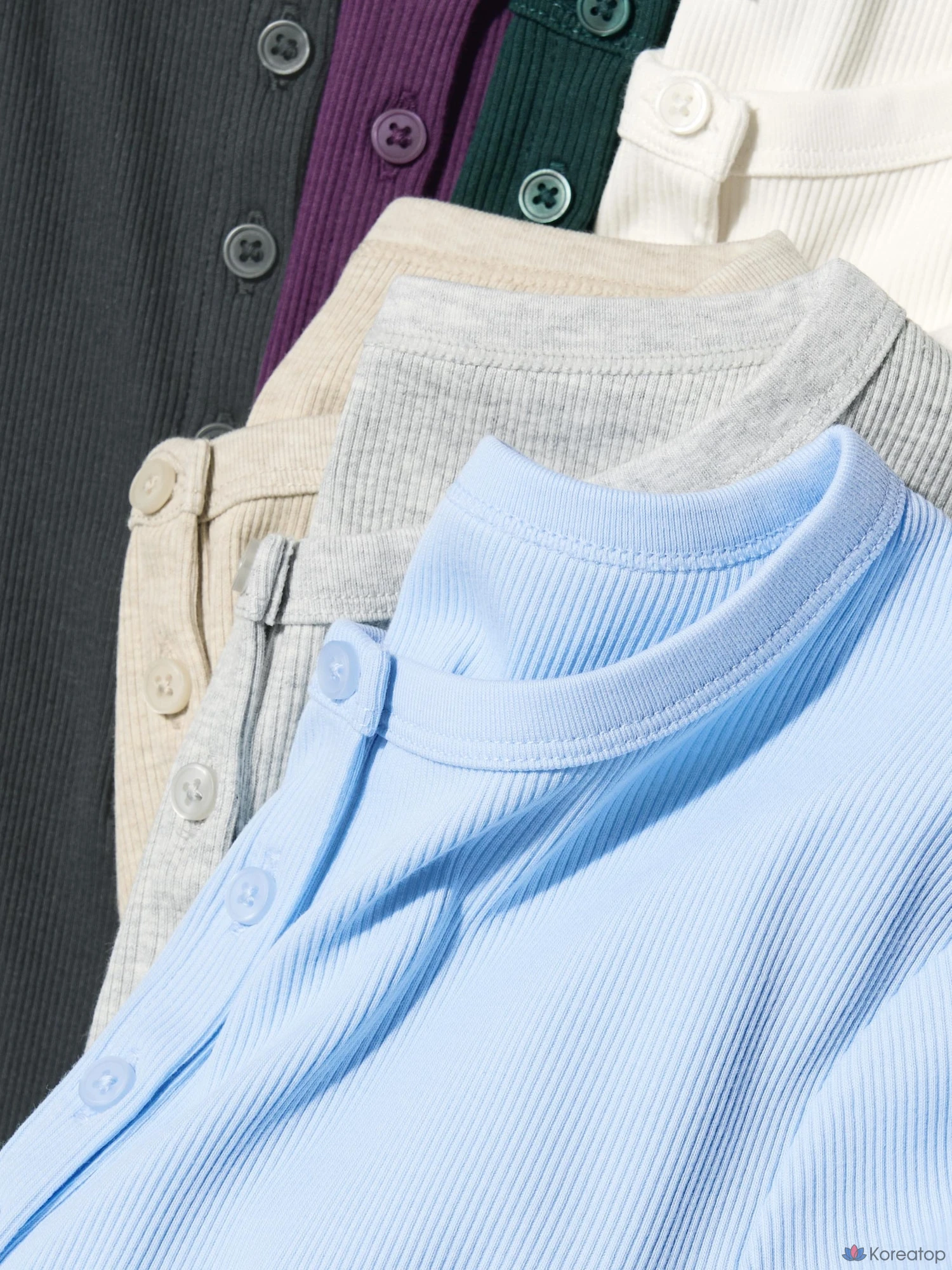 Футболка с длинным рукавом Uniqlo Rib Henley Neck T