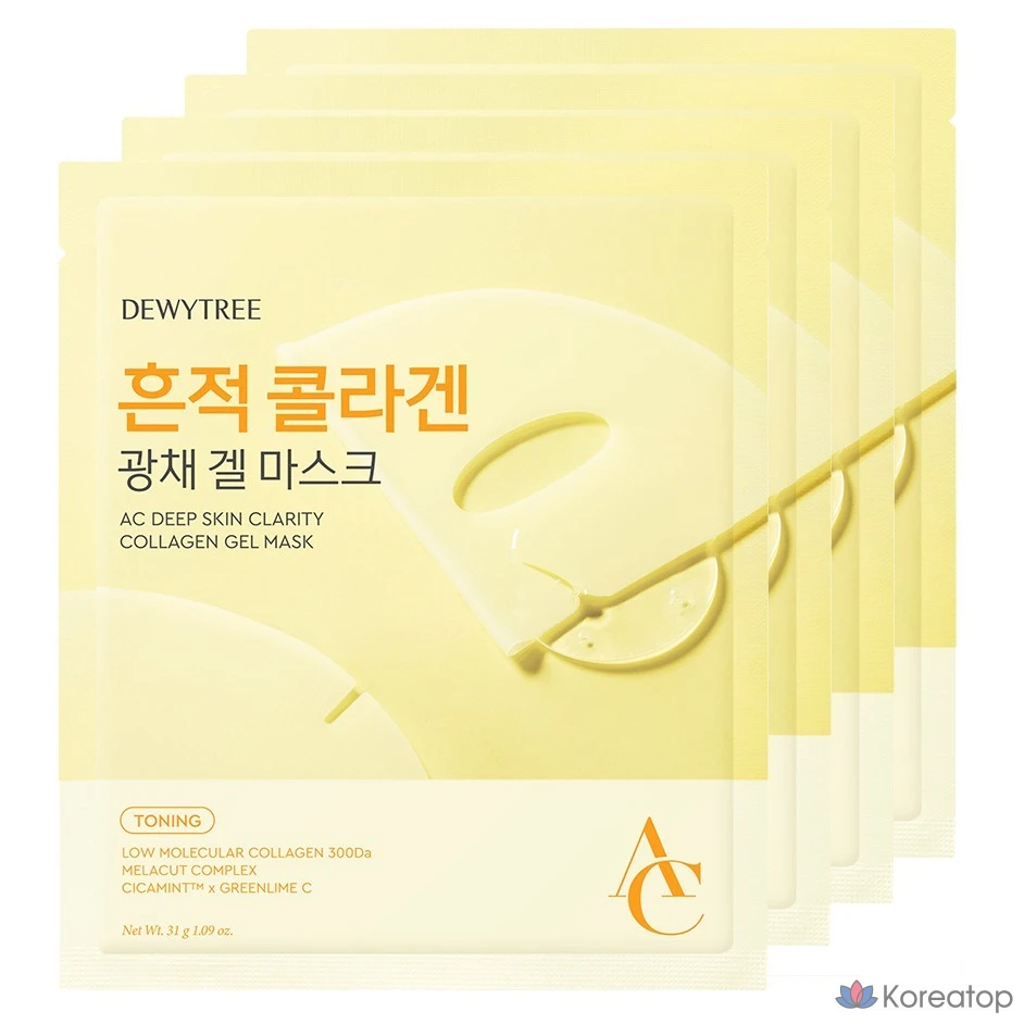 Тканевая маска для лица Dewytree AC Deep Spot Collagen Gel Mask, 4 шт.