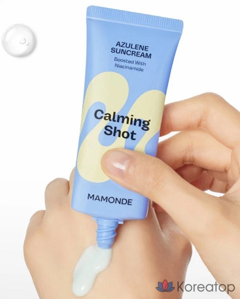 Солнцезащитный крем Mamonde Calming Shot Azulene Sun Cream SPF50+ PA++++, 35 мл, 1 шт.