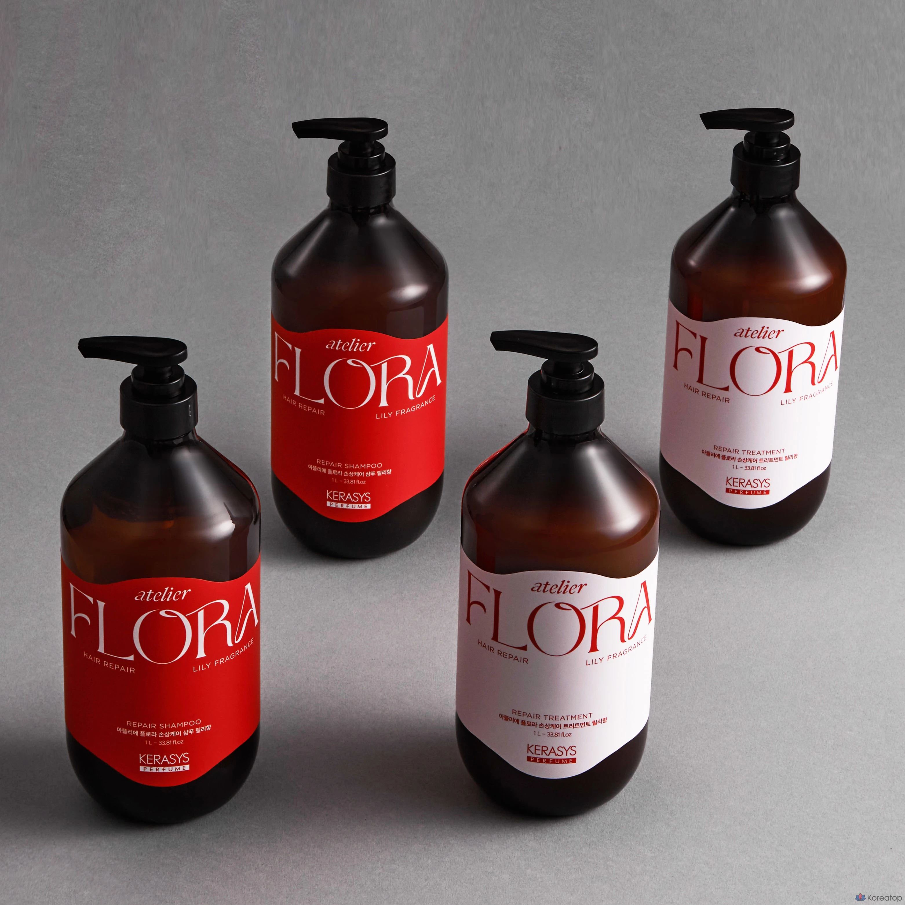 Шампунь KeraSys Perfume Atelier Flora для поврежденных волос, аромат лилии, 1 л, 1 шт.