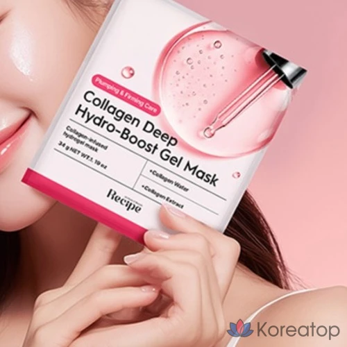 Тканевая маска для лица Re:cipe Collagen Deep Hydro Boost Gel Mask, 4 шт.