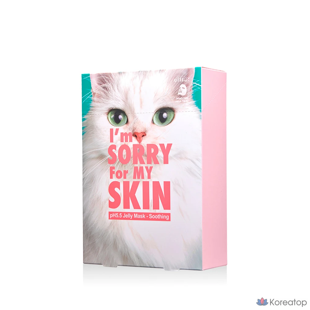 Тканевая маска для лица I'm Sorry for My Skin pH5.5 Soothing Jelly Mask Cat, 33 мл, 10 шт., фото 4
