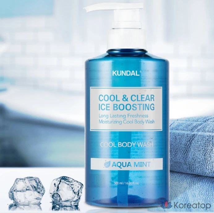 Гель для душа Kundal Cool &amp; Clear Ice Boosting Cool Body Wash Aqua Mint, 1.058 л, 1 шт.