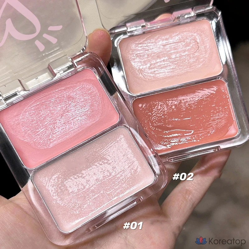 Румяна NAMING Glass Skin Two Tone Blush, оттенок Peach Pink, 1 шт.