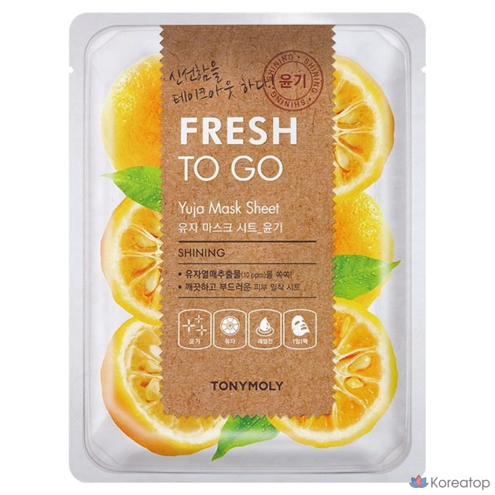 Тканевая маска для лица Tony Moly Fresh To Go Mask Sheet Yuja, 1 шт.