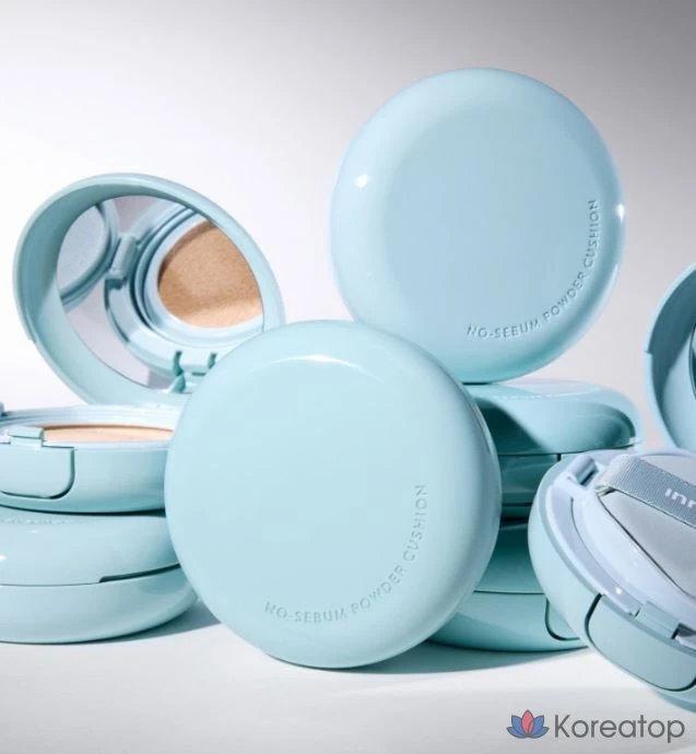 Кушон-пудра Innisfree No Sebum Powder Cushion Refill SPF35 PA++, оттенок 17N Ivory, 14 г, 1 шт., фото 5