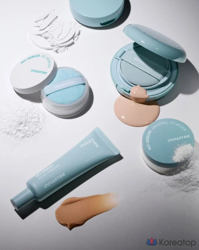 Кушон-пудра Innisfree No Sebum Powder Cushion Refill SPF35 PA++, оттенок 17N Ivory, 14 г, 1 шт., фото 6
