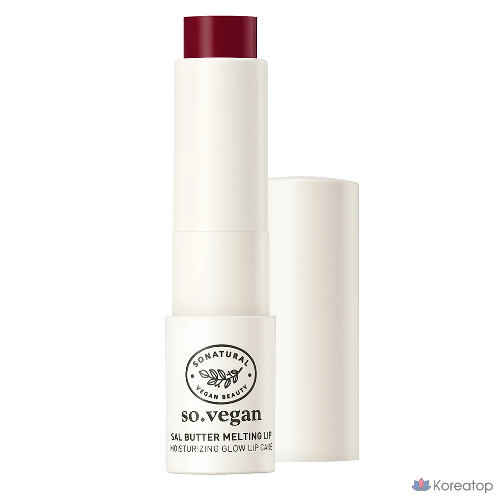 Бальзам для губ So Natural Vegan Sal Butter Melting Lip Balm, оттенок 03 Clear Berry, 3.8 г, 1 шт.