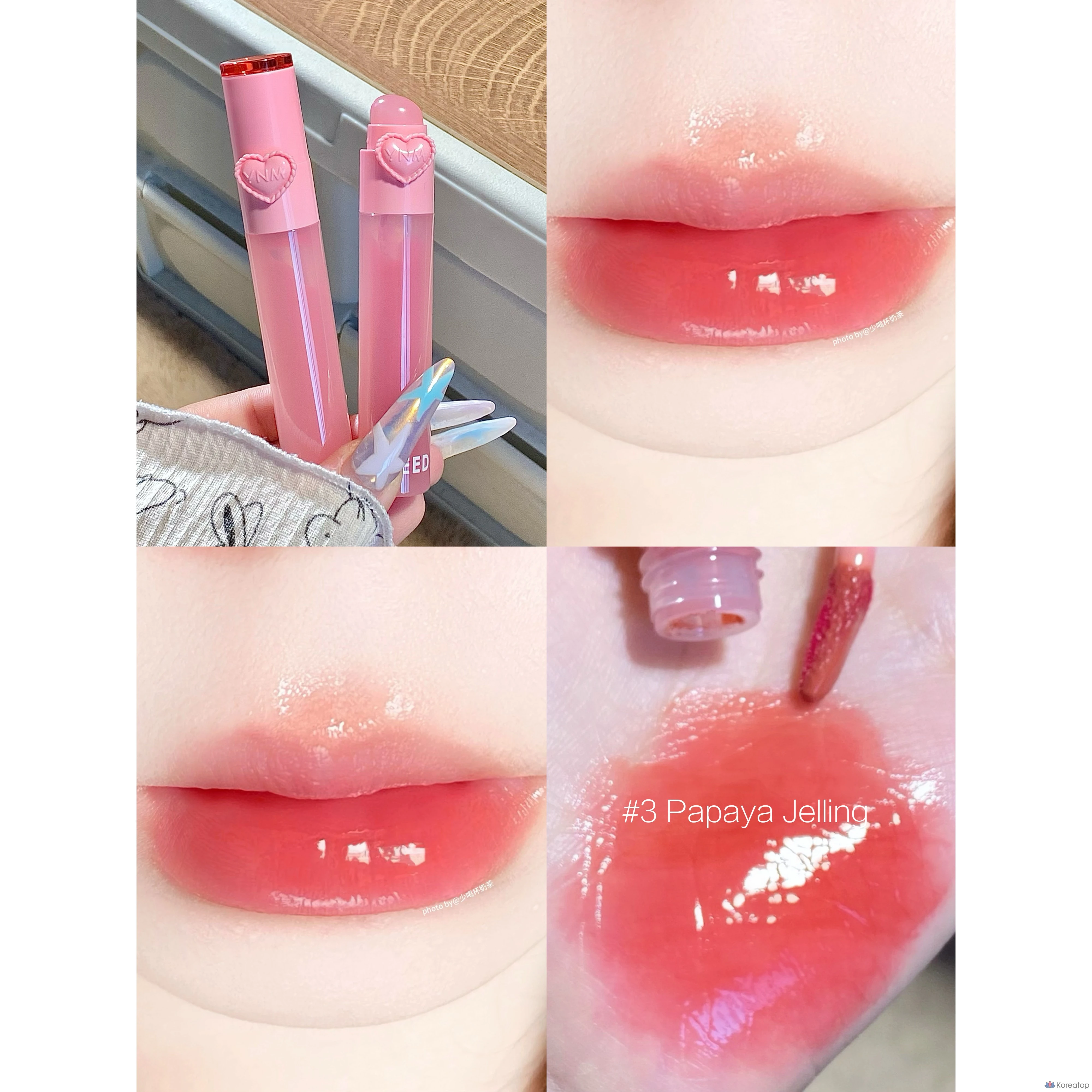 Тинт для губ YNM Heart Jelly Tint, оттенок 03 Papaya Jelly, 2.6 г, 1 шт., фото 4